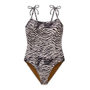 NWT WET Tie Shoulder One Piece Swimsuit in Zebra - XL